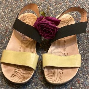 Women's Yellow and Black Sandals